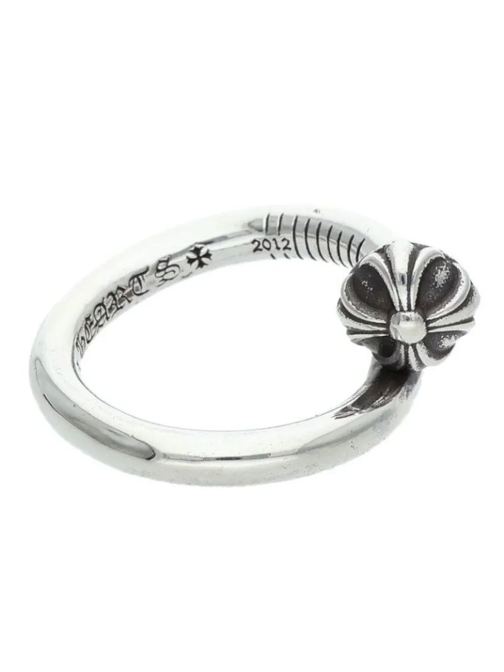 Chrome Hearts Nail Crsball Cross Ball Silver Ring